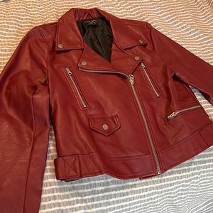 Red leather jacket